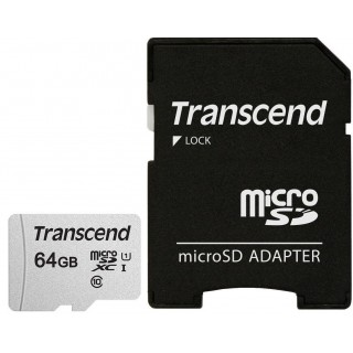 Transcend 64GB MicroSD 300S U1 Class10+SD adapter